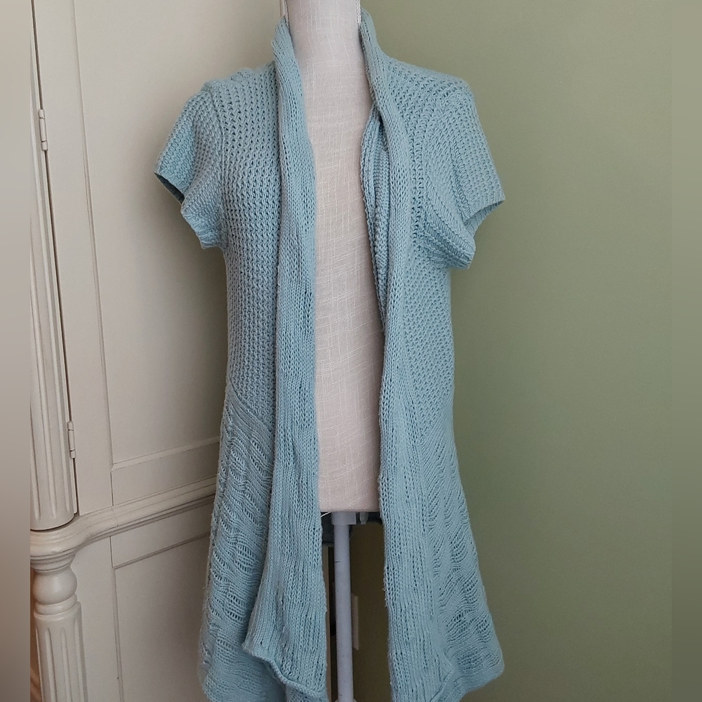 Pur Light Blue Open-Front Sweater